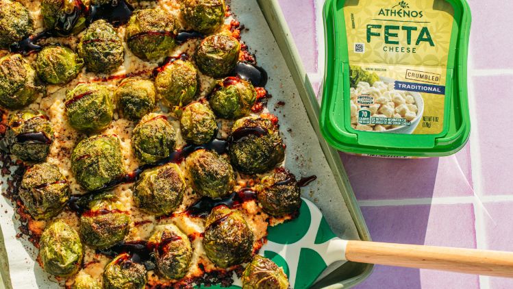 Crispy Roasted Brussel Sprouts with Feta